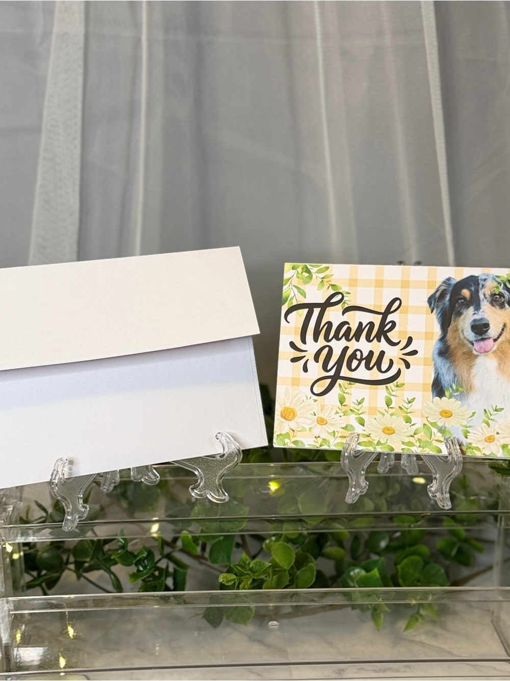 Australian Shepherd Thank You Cards Set of 15 Floral 4x6 with Envelopes
